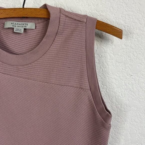 AllSaints Gia Tank Ribbed Asym Cut Out - Picture 2 of 8